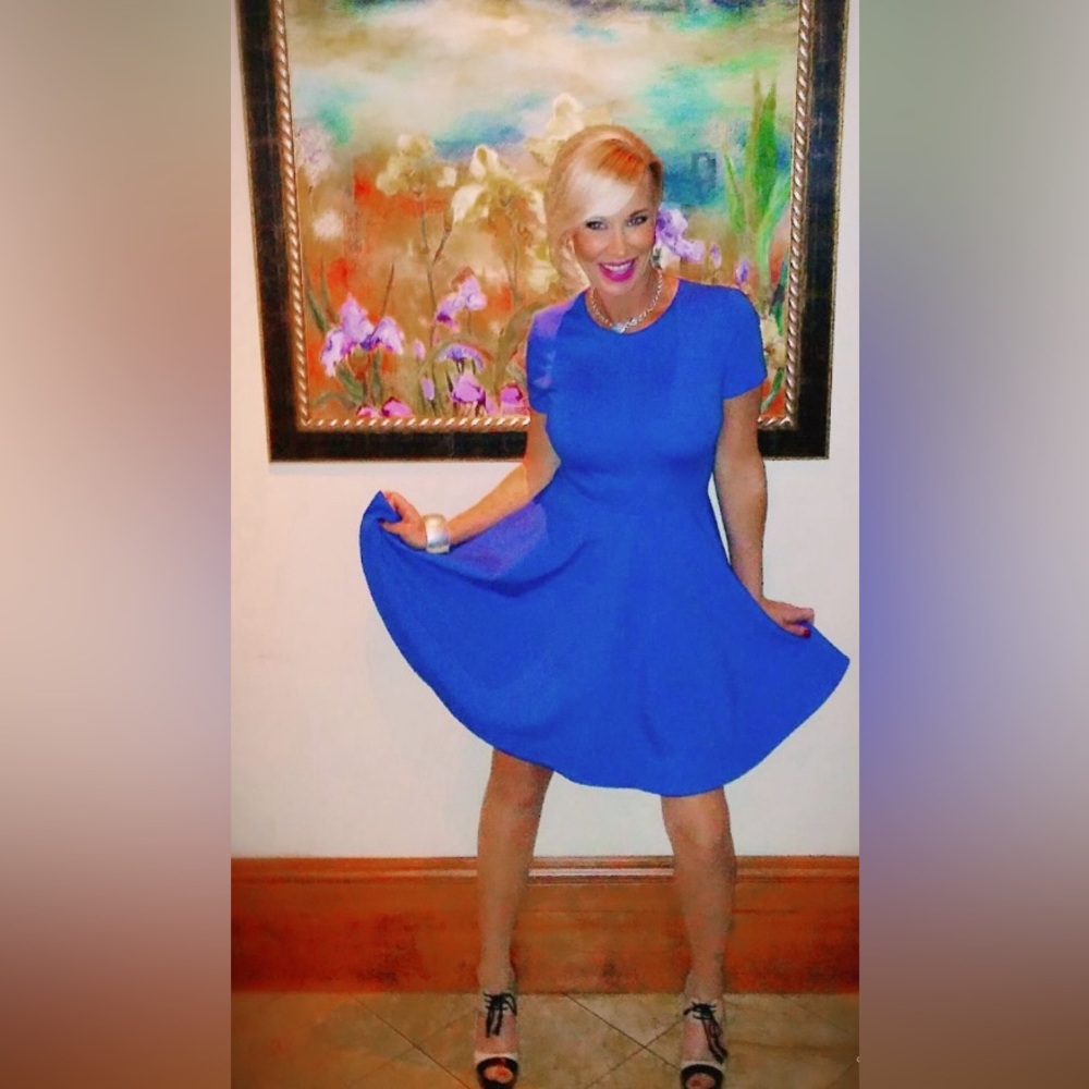 Pretty blue fit and flare dress
